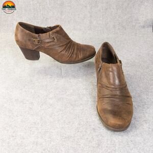 Baretraps Rilah Ankle Booties Brown Side Zip Block Heel Cottagecore Women's 10.5